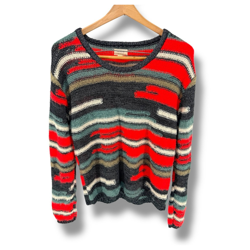 Numph Gerda Colorblock Stripe Chunky‎ Knit Sweater M Anthropologie Danish Design